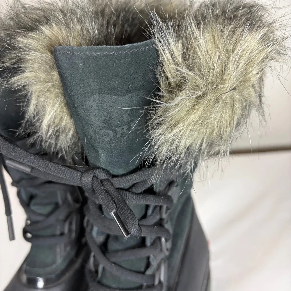 Sorel Joan of Arctic Next Lite Waterproof‎ Boots Black Faux Fur NL3367-010 5.5